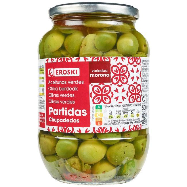 Eroski Aceitunas chupadedos EROSKI frasco 500 g
