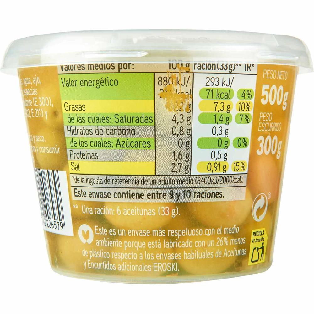 Eroski Aceitunas Chupadedos EROSKI Tarrina 300 G