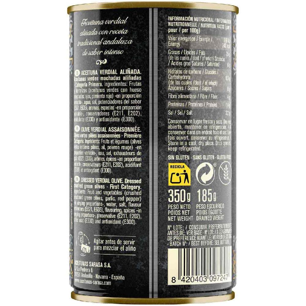 Eroski Aceitunas Del Cortijo SARASA Lata 185 G