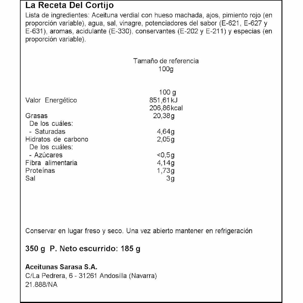 Eroski Aceitunas Del Cortijo SARASA Lata 185 G