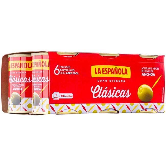 Eroski Aceitunas rellenas LA ESPAÑOLA pack 6x50 g