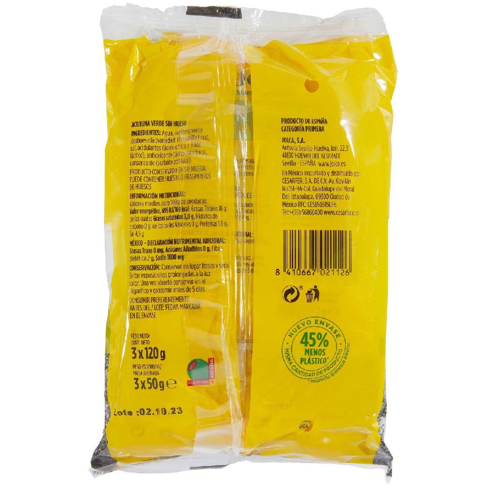 Eroski Aceitunas Sin Hueso JOLCA Pack 3x50 G