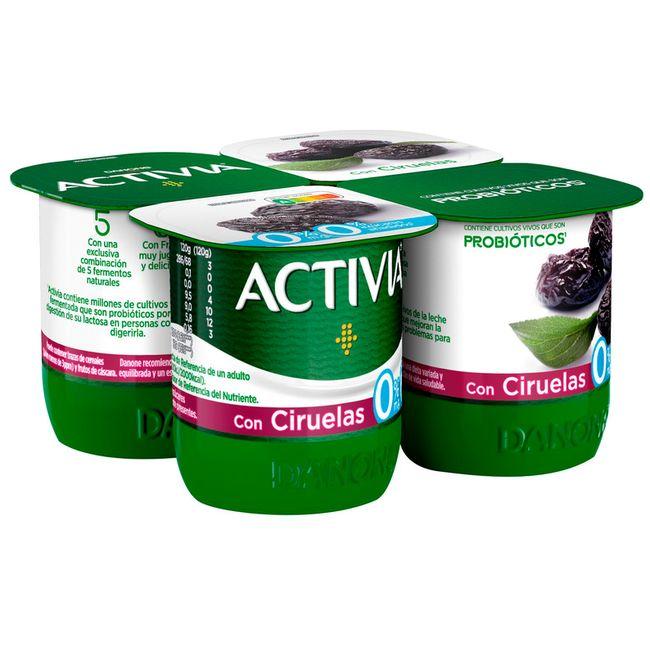 Eroski Activia 0% con ciruela DANONE pack 4x120 g
