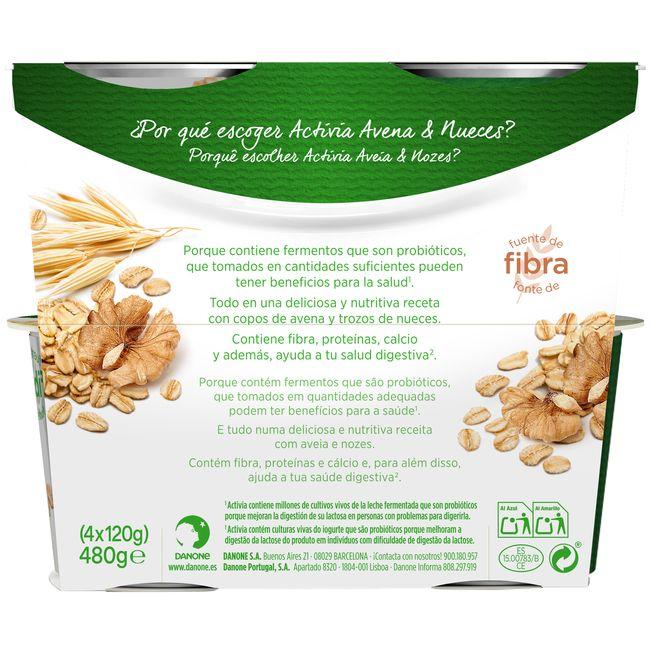 Eroski Activia De Avena-nueces DANONE Pack 4x115 G
