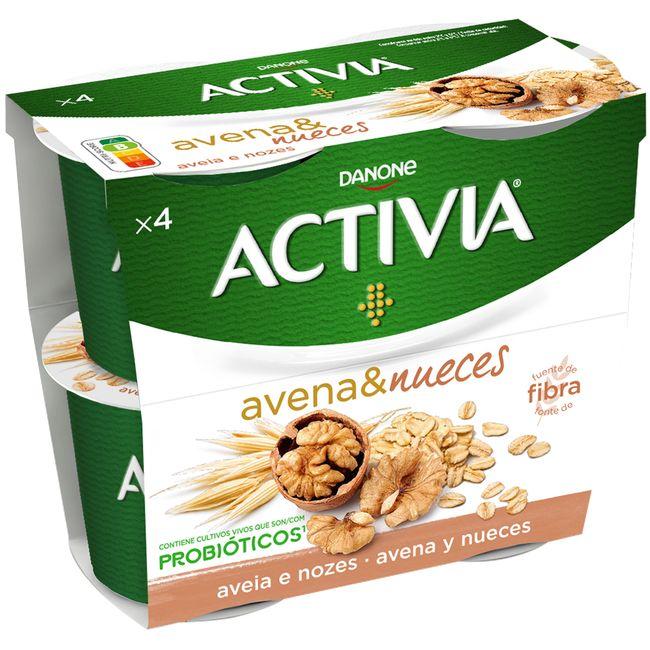 Eroski Activia de avena-nueces DANONE pack 4x115 g