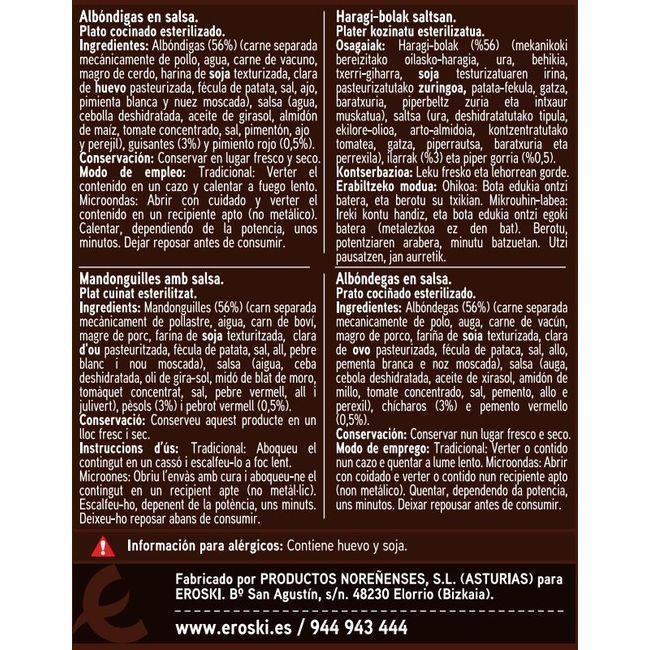 Eroski Albondigas En Salsa EROSKI Lata 415 G