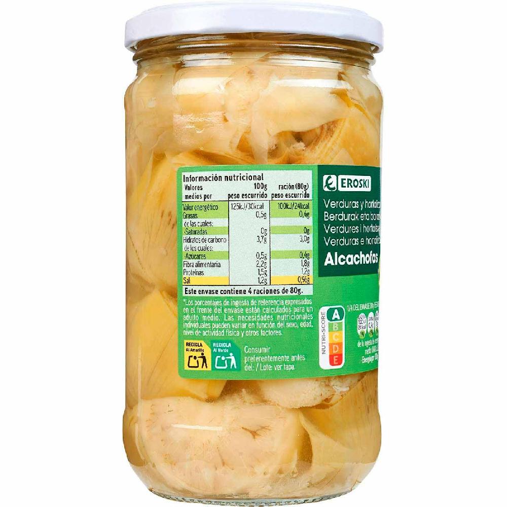 Eroski Alcachofa En Mitades EROSKI Frasco 320 G