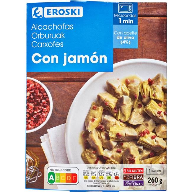 Eroski Alcachofas con jamón EROSKI bandeja 260 g