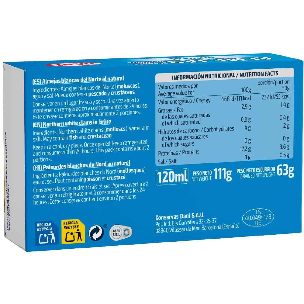 Eroski Almeja Blanca Del Norte DANI Lata 63 G