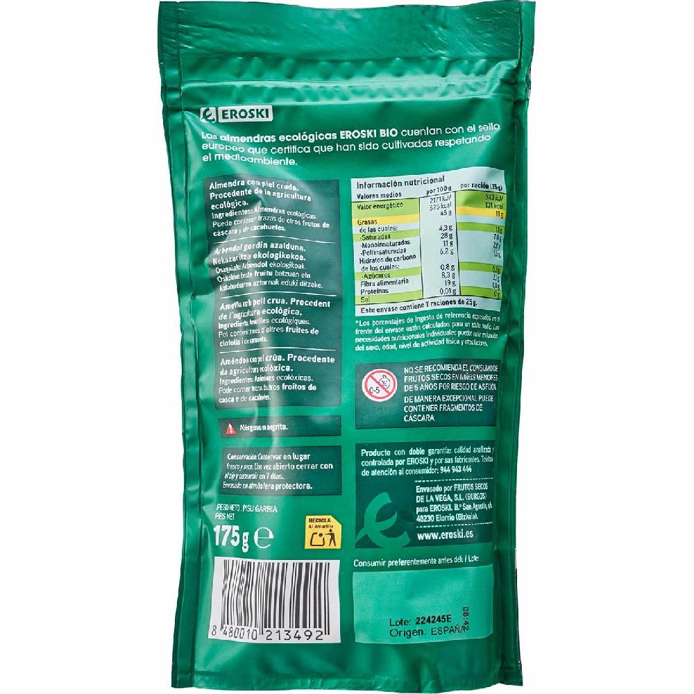 Eroski Almendra Cruda Bio EROSKI Bolsa 175 G