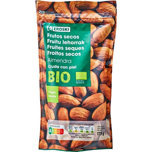 Eroski Almendra cruda bio EROSKI bolsa 175 g