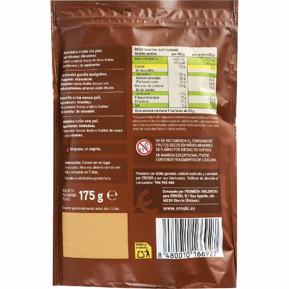 Eroski Almendras Crudas EROSKI Bolsa 175 G