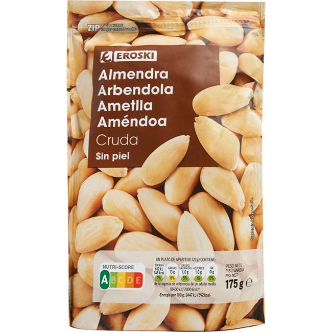Eroski Almendras crudas EROSKI bolsa 175 g