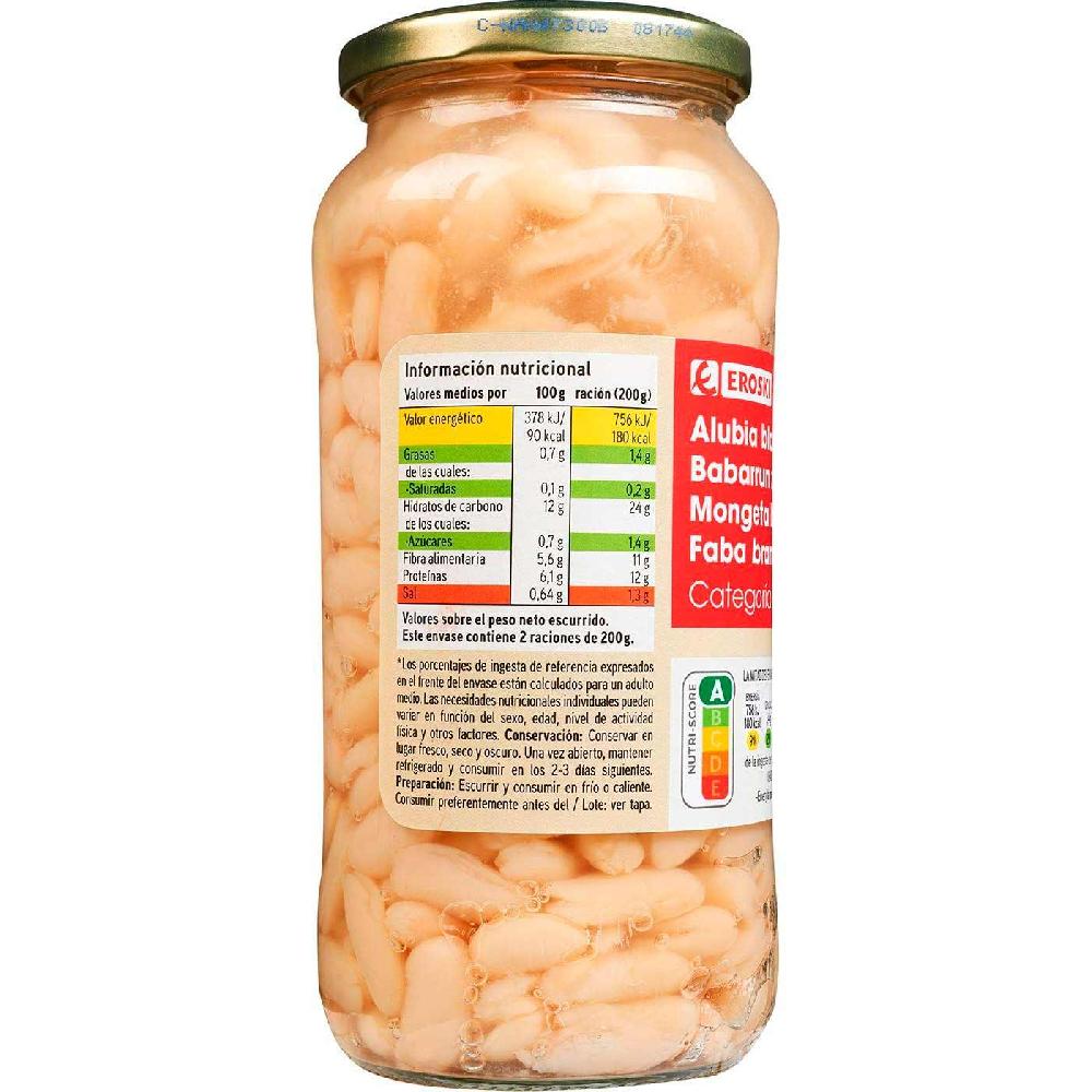 Eroski Alubia Blanca Cocida EROSKI Frasco 400 G