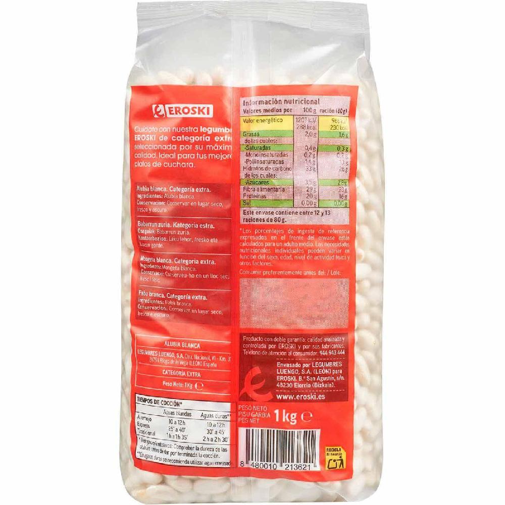 Eroski Alubia Blanca Larga EROSKI Paquete 1 Kg