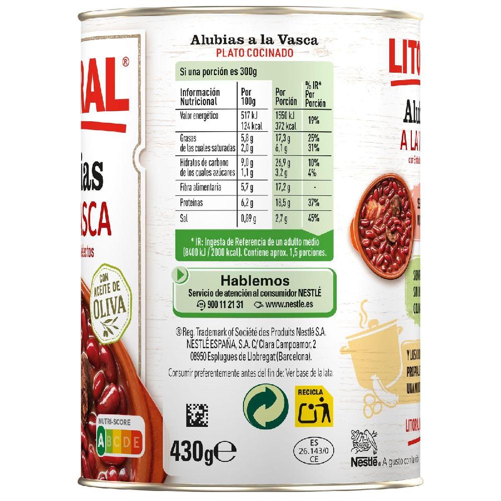 Eroski Alubias A La Vasca LITORAL Lata 430 G