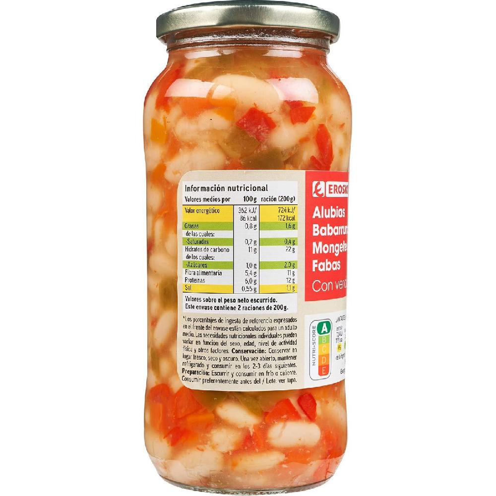 Eroski Alubias Con Verduras EROSKI Frasco 400 G