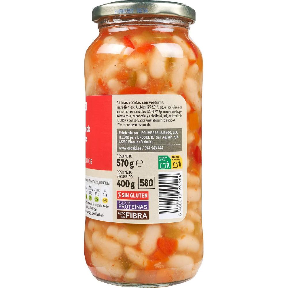 Eroski Alubias Con Verduras EROSKI Frasco 400 G
