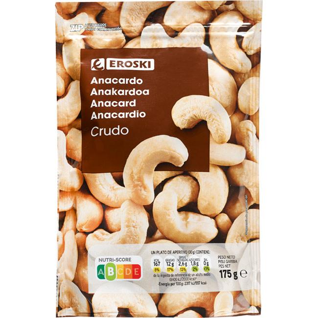 Eroski Anacardo crudo EROSKI bolsa 175 g