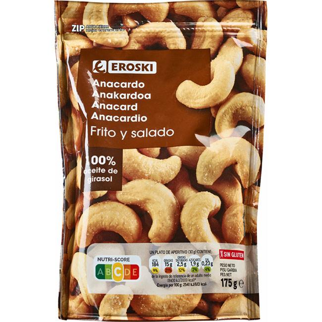 Eroski Anacardos fritos EROSKI bolsa 175 g