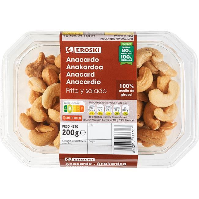 Eroski Anacardos fritos EROSKI tarrina 200 g