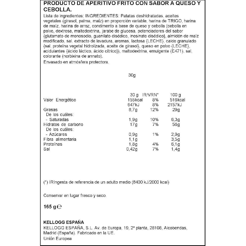 Eroski Aperitivo Cheese&onion PRINGLES Tubo 165 G