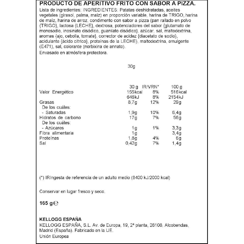 Eroski Aperitivo Sabor Pizza PRINGLES Tubo 165 G