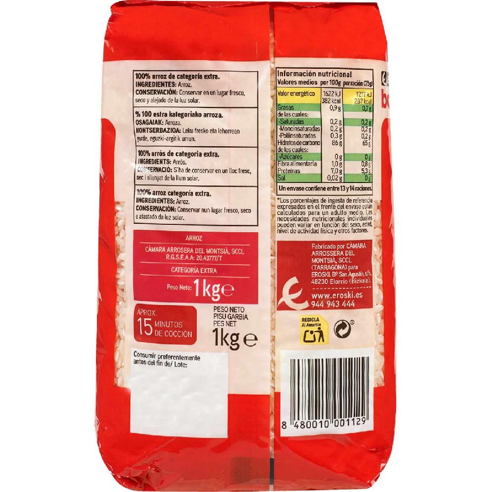 Eroski Arroz Extra EROSKI Basic Paquete 1 Kg