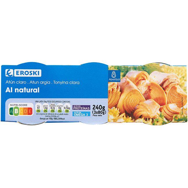 Eroski Atún claro al natural EROSKI pack 3x56 g