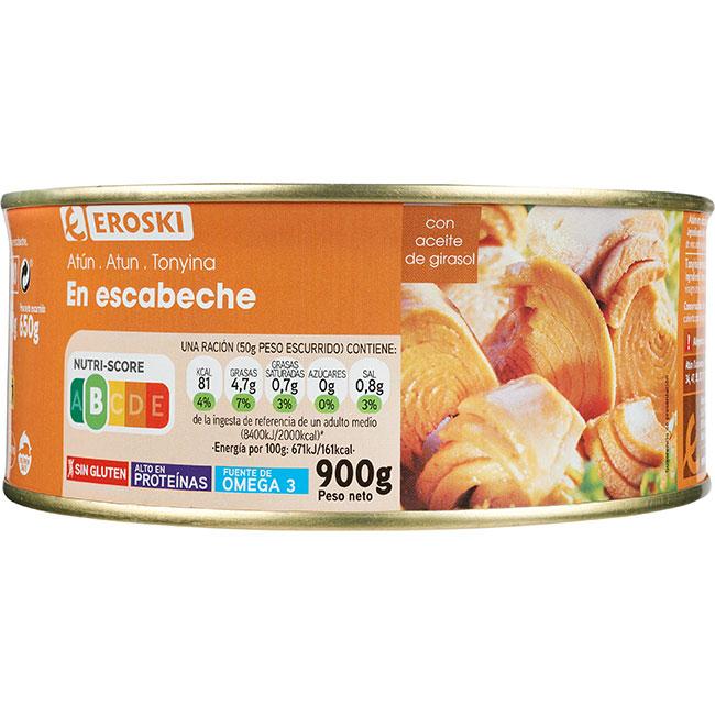 Eroski Atún en escabeche EROSKI lata 900 g