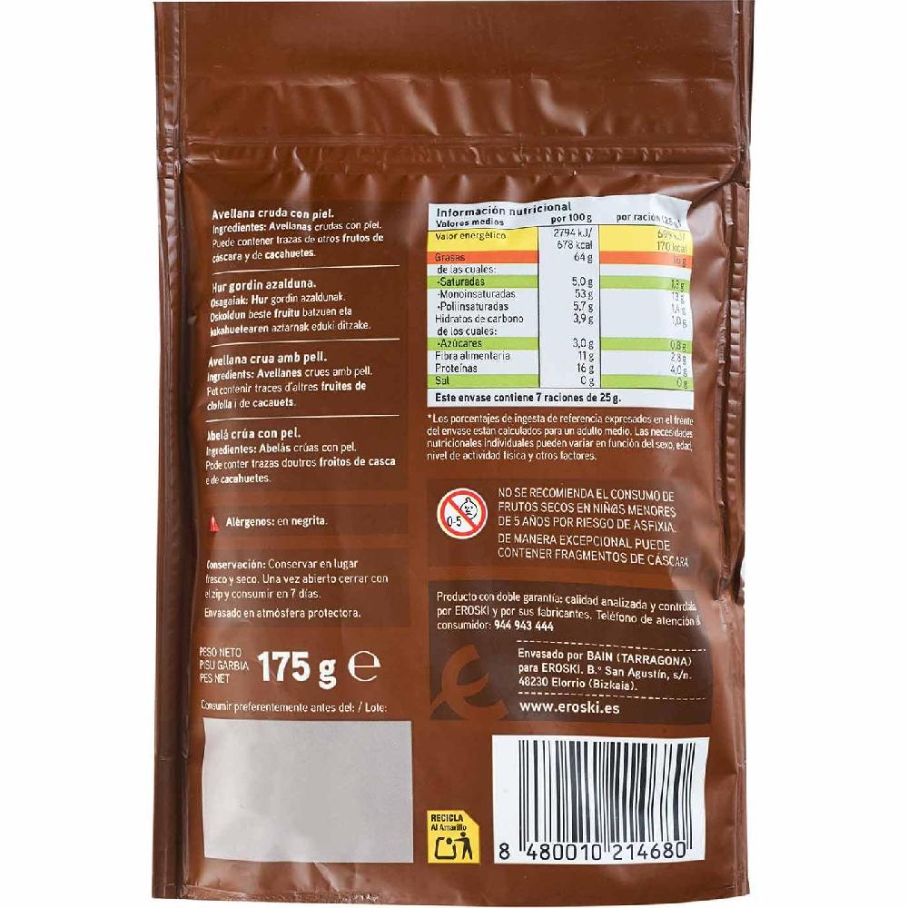 Eroski Avellana Cruda Con Piel EROSKI Bolsa 175 G