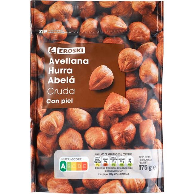 Eroski Avellana cruda con piel EROSKI bolsa 175 g