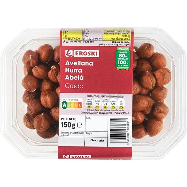 Eroski Avellanas crudas EROSKI tarrina 150 g