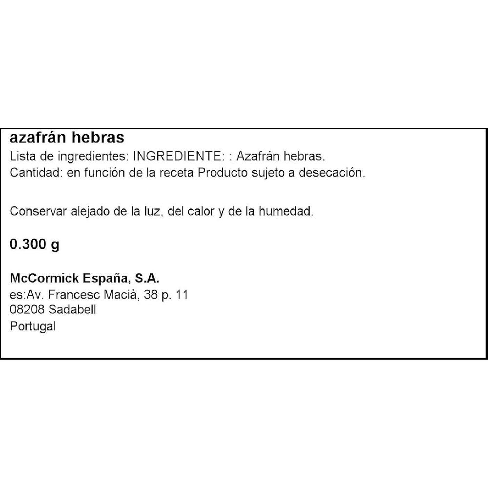 Eroski Azafrán En Hebras DUCROS Caja 0 3 G