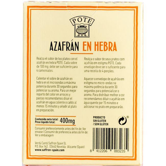 Eroski Azafrán En Rama POTE Caja 4 Sobres