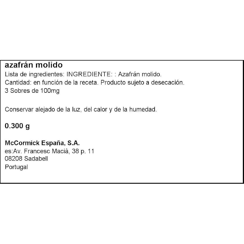 Eroski Azafrán Molido DUCROS Caja 0 3 G