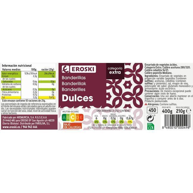 Eroski Banderillas Dulces EROSKI Frasco 210 G