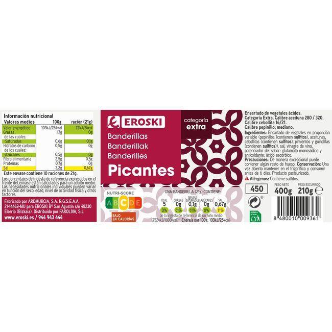 Eroski Banderillas Picantes EROSKI Frasco 210 G