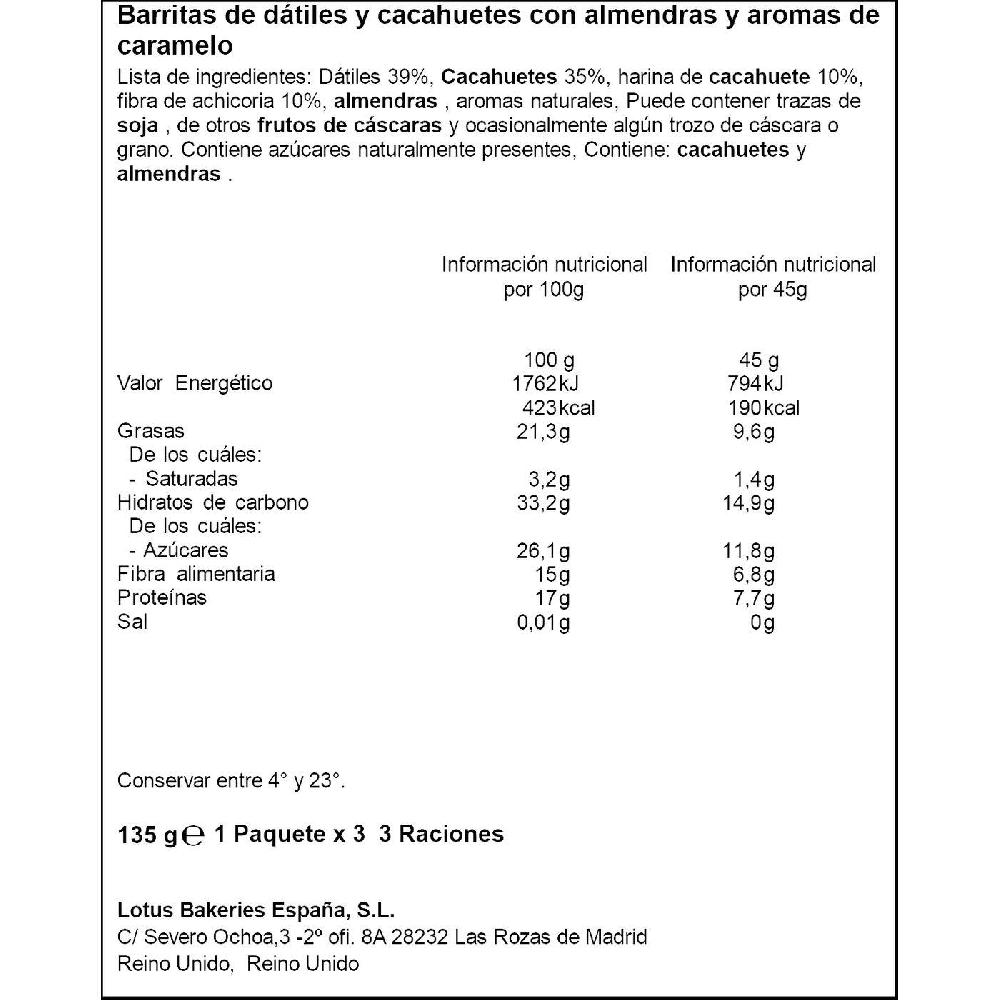 Eroski Barritas Protein Caramelo NAKD Pack 3x45 G