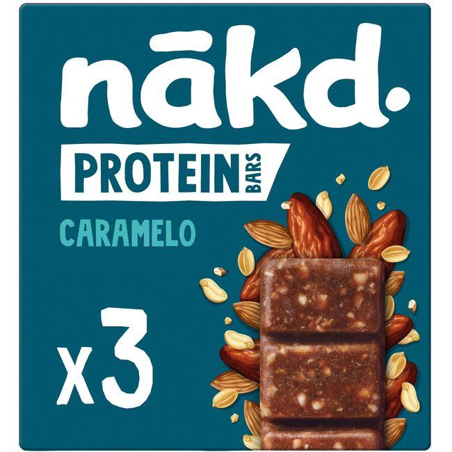 Eroski Barritas protein caramelo NAKD pack 3x45 g