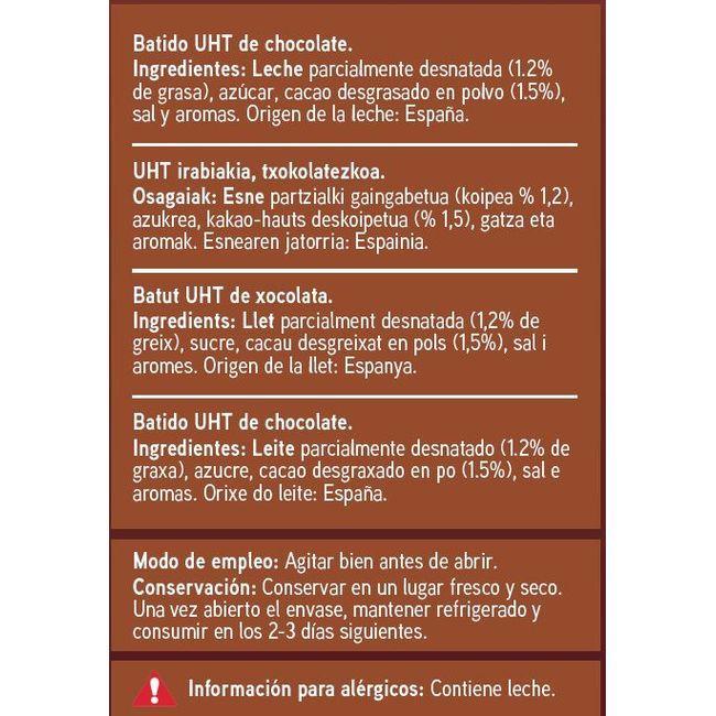 Eroski Batido De Cacao EROSKI Botella 1 Litro