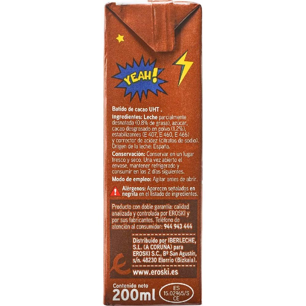 Eroski Batido De Cacao EROSKI Pack 6x200 Ml