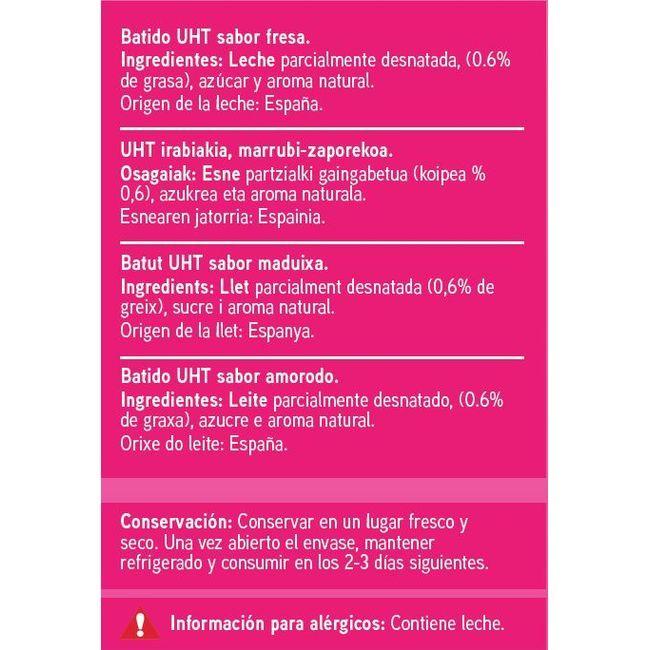 Eroski Batido De Fresa EROSKI Botella 1 Litro