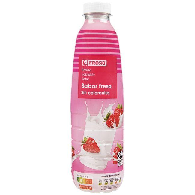 Eroski Batido de fresa EROSKI botella 1 litro