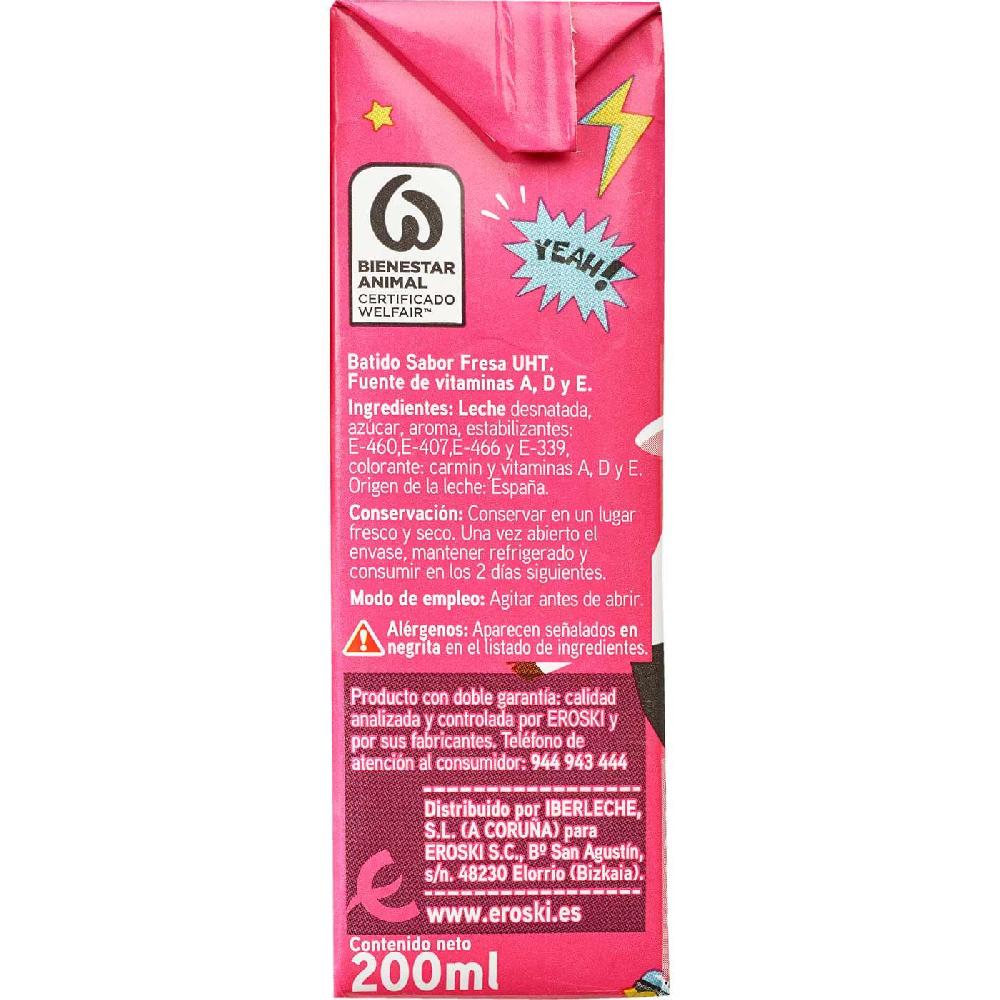 Eroski Batido De Fresa EROSKI Pack 6x200 Ml
