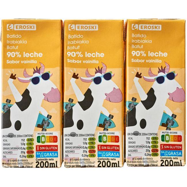 Eroski Batido de vainilla EROSKI pack 6x200 ml