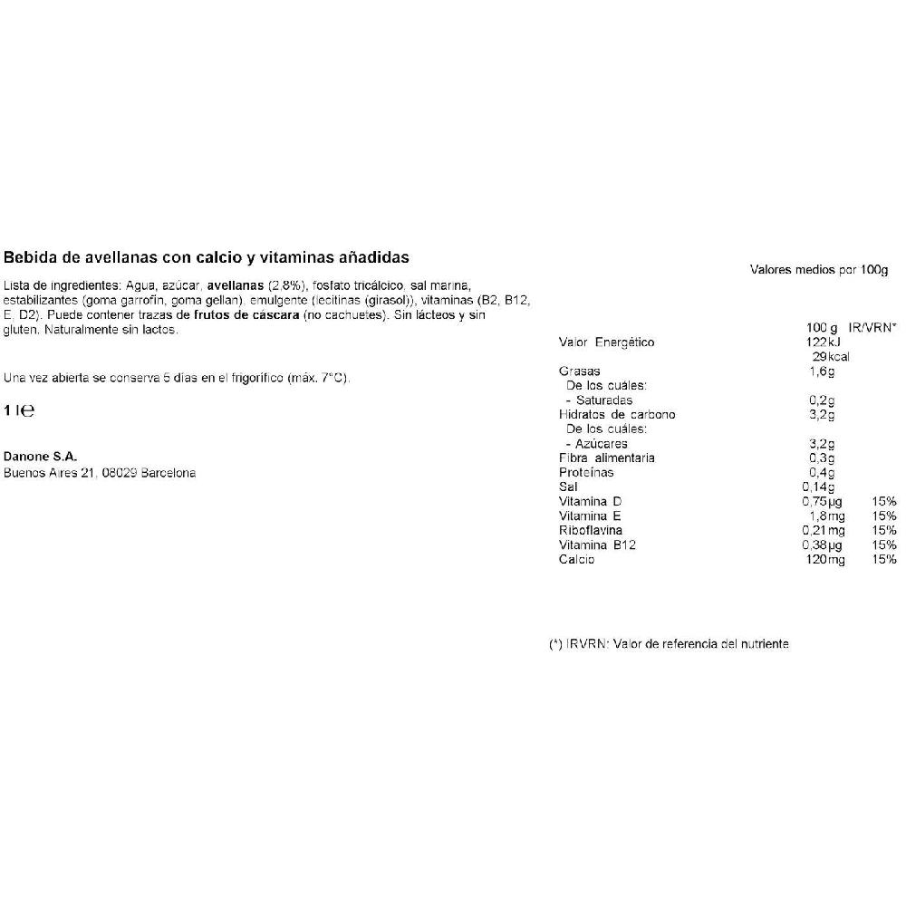 Eroski Bebida De Avellanas ALPRO Brik 1 Litro