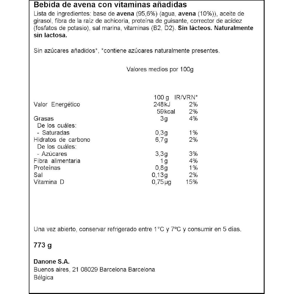 Eroski Bebida De Avena Barista ALPRO Brik 750 Ml