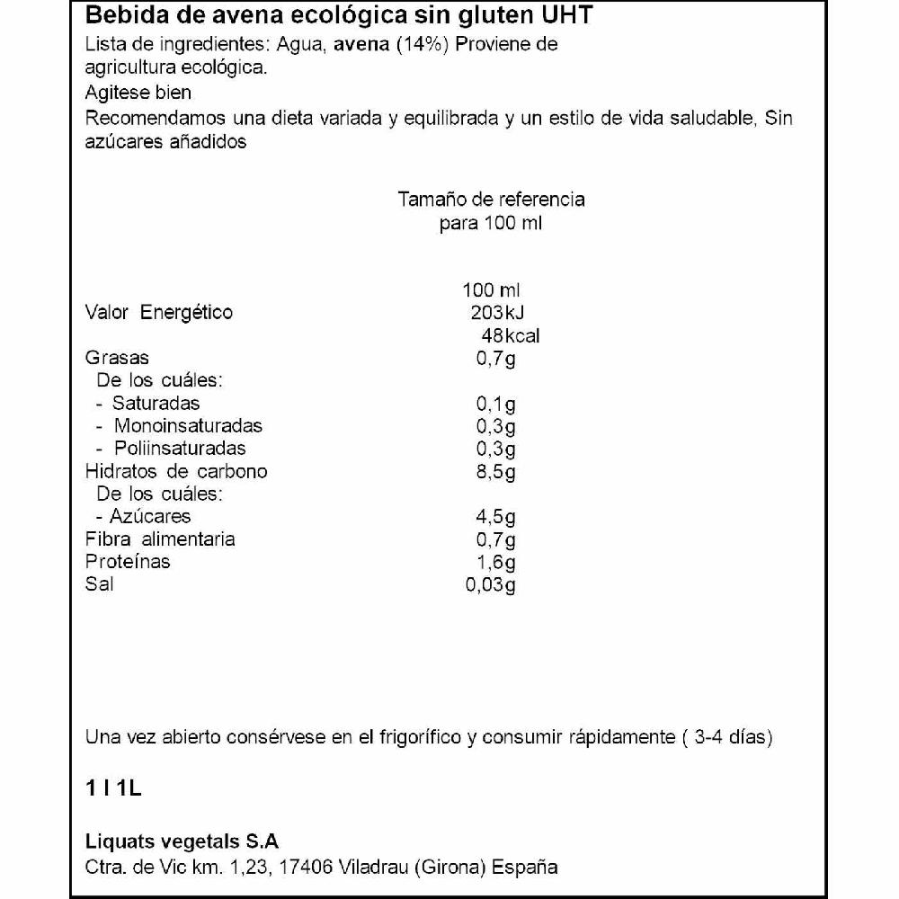 Eroski Bebida De Avena Eco YOSOY Brik 1 Litro