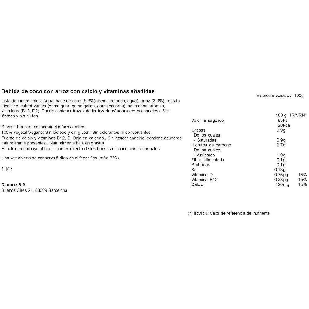 Eroski Bebida De Coco ALPRO Brik 1 Litro